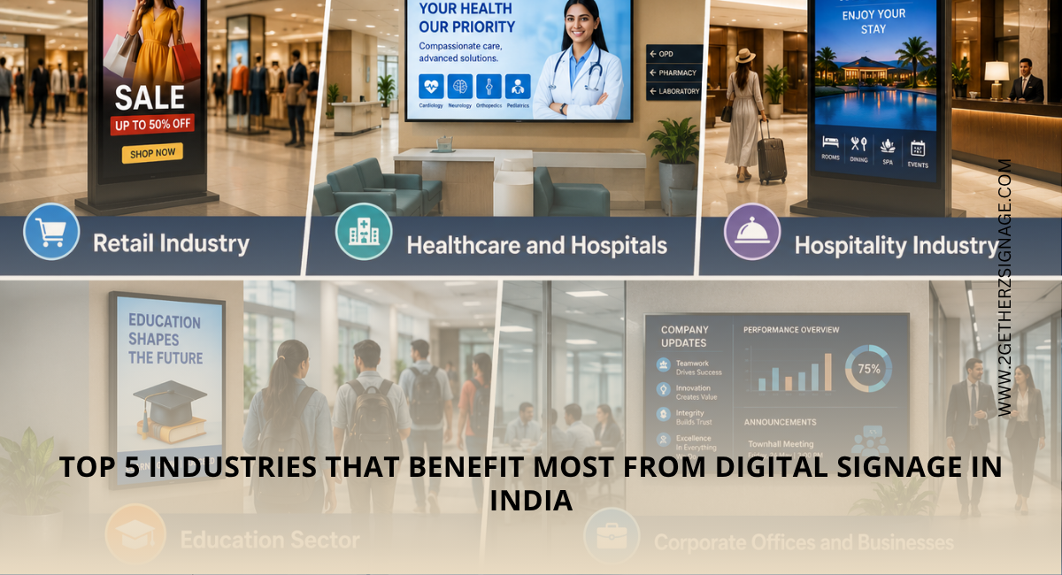Top 5 Industries That Benefit Most from Digital Signage in India